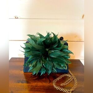 Lisi Lerch Plaid Feathered Evening Bag